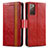Funda de Cuero Cartera con Soporte Carcasa S02D para Samsung Galaxy S20 Lite 5G Rojo