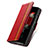 Funda de Cuero Cartera con Soporte Carcasa S02D para Samsung Galaxy Z Fold3 5G Rojo