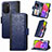 Funda de Cuero Cartera con Soporte Carcasa S03D para Samsung Galaxy M02s Azul