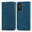 Funda de Cuero Cartera con Soporte Carcasa S04D para Huawei P40 Azul