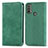 Funda de Cuero Cartera con Soporte Carcasa S04D para Motorola Moto E30 Verde