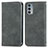 Funda de Cuero Cartera con Soporte Carcasa S04D para Motorola Moto Edge 20 5G Gris