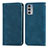 Funda de Cuero Cartera con Soporte Carcasa S04D para Motorola Moto Edge Lite 5G Azul
