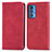 Funda de Cuero Cartera con Soporte Carcasa S04D para Motorola Moto Edge S Pro 5G Rojo