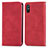 Funda de Cuero Cartera con Soporte Carcasa S04D para Xiaomi Redmi 9i Rojo