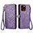Funda de Cuero Cartera con Soporte Carcasa S05D para Apple iPhone 13 Pro Max Morado
