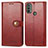 Funda de Cuero Cartera con Soporte Carcasa S05D para Motorola Moto E30 Rojo