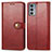 Funda de Cuero Cartera con Soporte Carcasa S05D para Motorola Moto Edge 20 5G Rojo