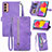 Funda de Cuero Cartera con Soporte Carcasa S05D para Samsung Galaxy M13 4G Morado