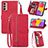 Funda de Cuero Cartera con Soporte Carcasa S05D para Samsung Galaxy M13 4G Rojo