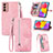 Funda de Cuero Cartera con Soporte Carcasa S05D para Samsung Galaxy M13 4G Rosa