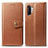 Funda de Cuero Cartera con Soporte Carcasa S05D para Samsung Galaxy Note 10 Plus 5G Marron
