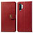Funda de Cuero Cartera con Soporte Carcasa S05D para Samsung Galaxy Note 10 Plus 5G Rojo