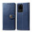 Funda de Cuero Cartera con Soporte Carcasa S05D para Samsung Galaxy S20 Ultra Azul