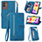 Funda de Cuero Cartera con Soporte Carcasa S06D para Samsung Galaxy M13 5G Azul