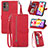 Funda de Cuero Cartera con Soporte Carcasa S06D para Samsung Galaxy M13 5G Rojo