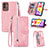 Funda de Cuero Cartera con Soporte Carcasa S06D para Samsung Galaxy M13 5G Rosa