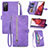 Funda de Cuero Cartera con Soporte Carcasa S06D para Samsung Galaxy S20 Lite 5G Morado