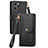 Funda de Cuero Cartera con Soporte Carcasa S07D para Apple iPhone 13 Pro Negro