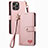 Funda de Cuero Cartera con Soporte Carcasa S07D para Apple iPhone 13 Pro Rosa