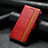 Funda de Cuero Cartera con Soporte Carcasa S10D para Xiaomi Poco M5S Rojo