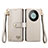 Funda de Cuero Cartera con Soporte Carcasa S15D para Huawei Mate 60 Pro+ Plus Gris