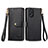 Funda de Cuero Cartera con Soporte Carcasa S15D para Oppo A38 Negro