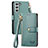 Funda de Cuero Cartera con Soporte Carcasa S16D para Samsung Galaxy S22 5G Verde