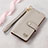 Funda de Cuero Cartera con Soporte Carcasa S16D para Samsung Galaxy S22 Ultra 5G Gris