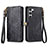 Funda de Cuero Cartera con Soporte Carcasa S17D para Samsung Galaxy S22 5G Negro