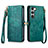 Funda de Cuero Cartera con Soporte Carcasa S17D para Samsung Galaxy S22 5G Verde