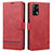 Funda de Cuero Cartera con Soporte Carcasa SY1 para Oppo A74 4G Rojo