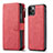 Funda de Cuero Cartera con Soporte Carcasa T01 para Apple iPhone 11 Pro Max Rojo