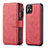 Funda de Cuero Cartera con Soporte Carcasa T01 para Apple iPhone 11 Rojo