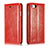 Funda de Cuero Cartera con Soporte Carcasa T01 para Apple iPhone 7 Rojo