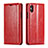 Funda de Cuero Cartera con Soporte Carcasa T01 para Apple iPhone Xs Max Rojo