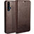 Funda de Cuero Cartera con Soporte Carcasa T01 para Huawei Honor 20 Marron