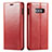 Funda de Cuero Cartera con Soporte Carcasa T01 para Samsung Galaxy S10e Rojo