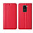 Funda de Cuero Cartera con Soporte Carcasa T01 para Xiaomi Redmi 10X 4G Rojo