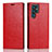 Funda de Cuero Cartera con Soporte Carcasa T01D para Samsung Galaxy S22 Ultra 5G Rojo