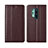 Funda de Cuero Cartera con Soporte Carcasa T02 para OnePlus 8 Pro Marron