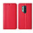 Funda de Cuero Cartera con Soporte Carcasa T02 para OnePlus 8 Pro Rojo