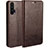 Funda de Cuero Cartera con Soporte Carcasa T03 para Huawei Honor 20 Pro Marron