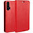 Funda de Cuero Cartera con Soporte Carcasa T03 para Huawei Honor 20 Pro Rojo