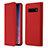 Funda de Cuero Cartera con Soporte Carcasa T03 para Samsung Galaxy S10 Plus Rojo