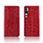 Funda de Cuero Cartera con Soporte Carcasa T03 para Xiaomi Mi Note 10 Rojo