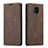 Funda de Cuero Cartera con Soporte Carcasa T03 para Xiaomi Redmi Note 9S Marron