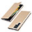 Funda de Cuero Cartera con Soporte Carcasa T03D para Samsung Galaxy S21 Ultra 5G Oro