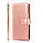 Funda de Cuero Cartera con Soporte Carcasa T04 para Apple iPhone 12 Mini Oro Rosa