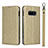 Funda de Cuero Cartera con Soporte Carcasa T04 para Samsung Galaxy S10e Oro